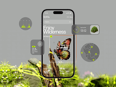 Bio World - Mobile app concept 3d climate creative dailyui dailyux design earth eco environment green landing mobileapp mockup motion nature planet protection uitips uitutorial world