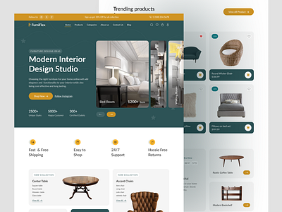 Furniture Website Design E-commerce chair e commerce furniture graphic design home decor landing page sofa ui ui design ux web design website design