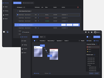 Machine Learning Data Model Application ai dashboard machine learning app machine learning dashboard training dataset models training datasets