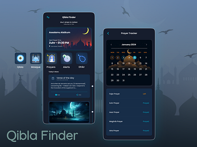Qibla Finder App Design 3d andriod app animation app design branding graphic design illustration ios logo mobile design motion graphics qibla qibla finder app ui ui design ui ux web design