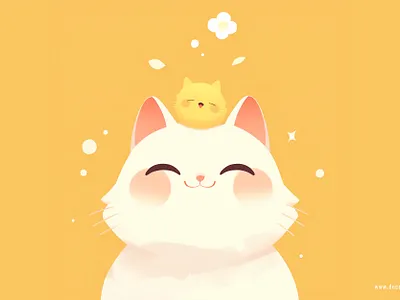 One & Only Bird Loving Neko bird calming cat design designer dog freelance designer freelancer graphic design illustration illustrator minimal neko puppy yellow