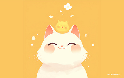 One & Only Bird Loving Neko bird calming cat design designer dog freelance designer freelancer graphic design illustration illustrator minimal neko puppy yellow