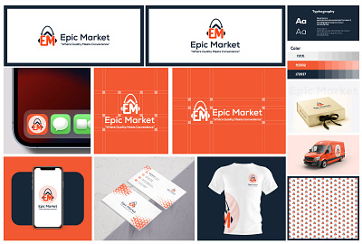 Epic Market Logo & Brand Identity Design for E-commerce Website brand book branding graphic design logo motion graphics stationery