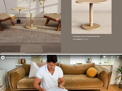 Natural Marble Furniture Website Design ui