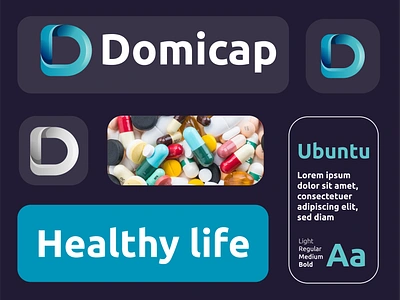 Domicap, D medicine letter logo design 3d branding crypto gradient graphic design health healthcare healthylife interface logo logobranda logocollection logoinspiration medicine motion graphics pharmacy saas science technology ui