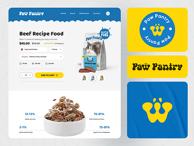 Paw Pantry- Product Page awe branding e commerce ecommerce packaging pet food pet food shop shop uiux web web design website