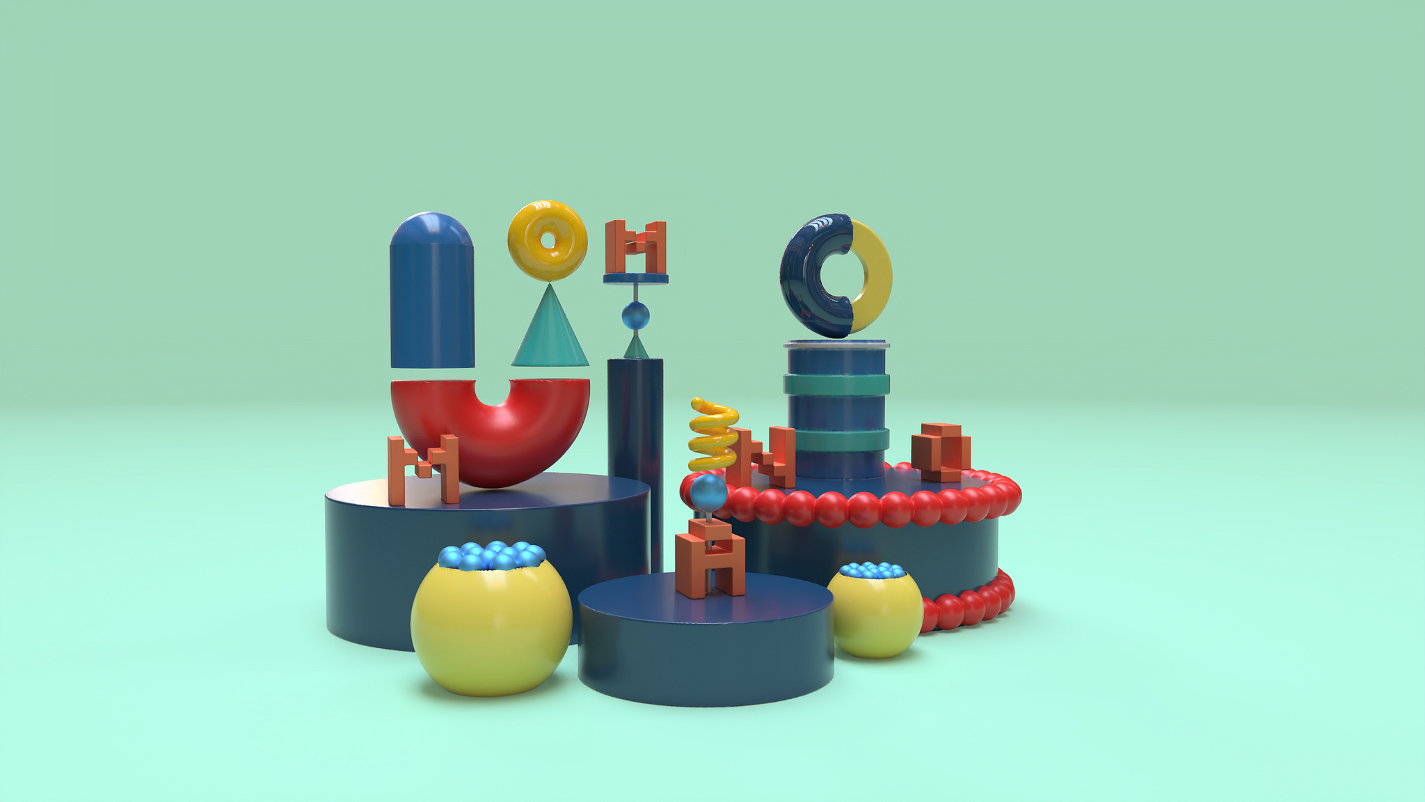 3D illustration - shapes work by Manojkumar Muthukumar on Dribbble