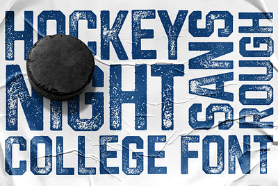 Hockeynight Sans Rough college font collegiate display font grunge grunge font hockey letterpress letterpress font misprinted sans serif sans serif font sports typeface woodtype