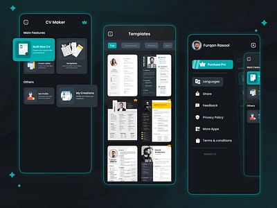 AI-Powered CV Maker App 3d andriod app animation app design branding cover letter cv cv maker cv maker app cv templates graphic design ios logo mobile app mobile design motion graphics ui uiux