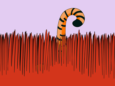Tiger on the prowl - Character Animation Concept animal animation app cartoon character design funny graphic design illustration jungle motion graphics prowl svg animation svgator tiger