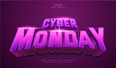 Text Effect Cyber Monday advertising logo text effect