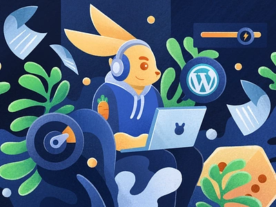 New Plugin in WordPress 🤩 blog blog illustration bunny bunny cdn bunny.net cdn character gdpr global illustration mascot optimize personal data procreate secure internet sketch texture web design website blog wordpress