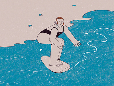 🏄‍♀️ surfer character design illustration ocean procreate surfing water