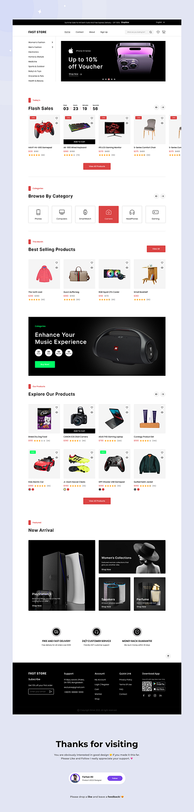 E-Commerce Website design e commerce figma landing page online store ui uiux ux web web dsign