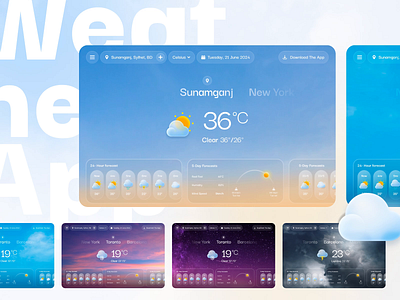 Weather & Forecasting App Design app design dashboard motion graphics ui design weather app website design