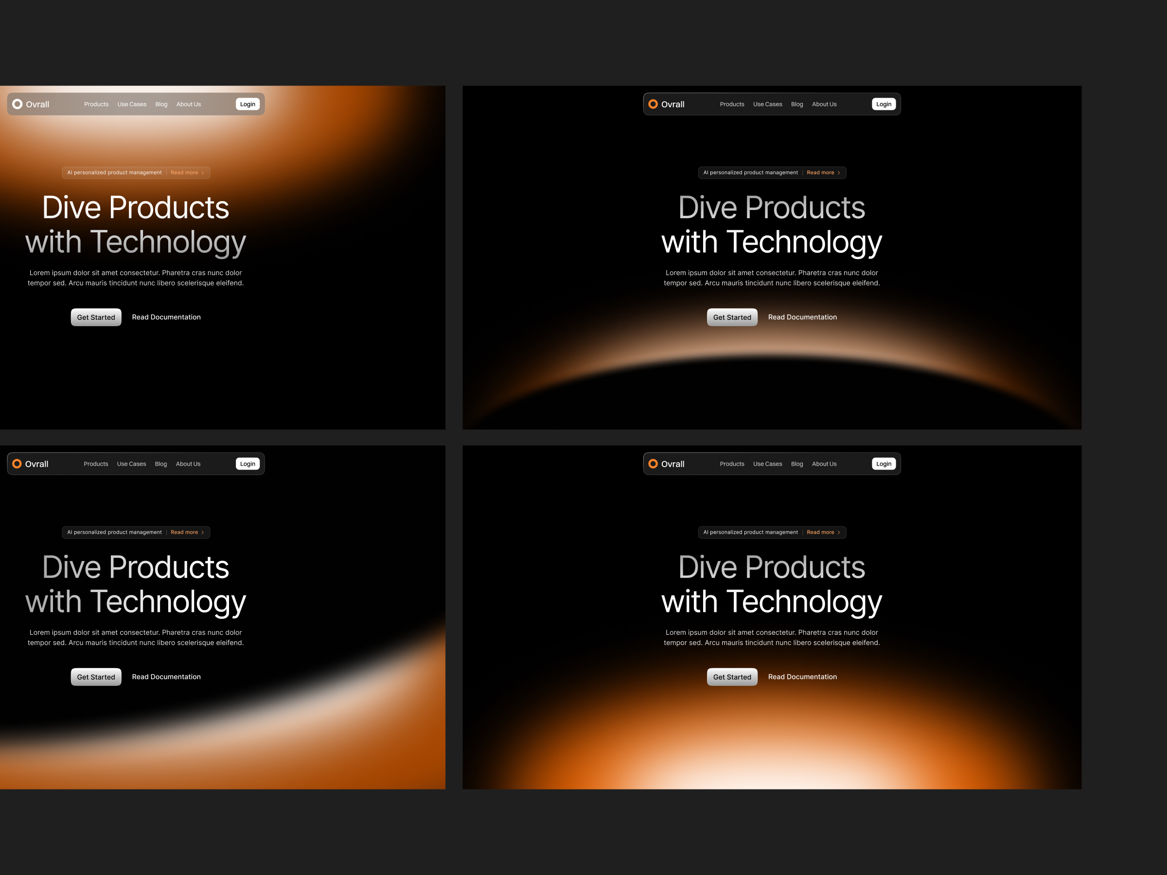 Dark Gradient Hero Section #2 clean design dark dark design dark gradient dark mode dark theme dark ui design header header website hero hero section landing page linear ui ui design user interface web web design website