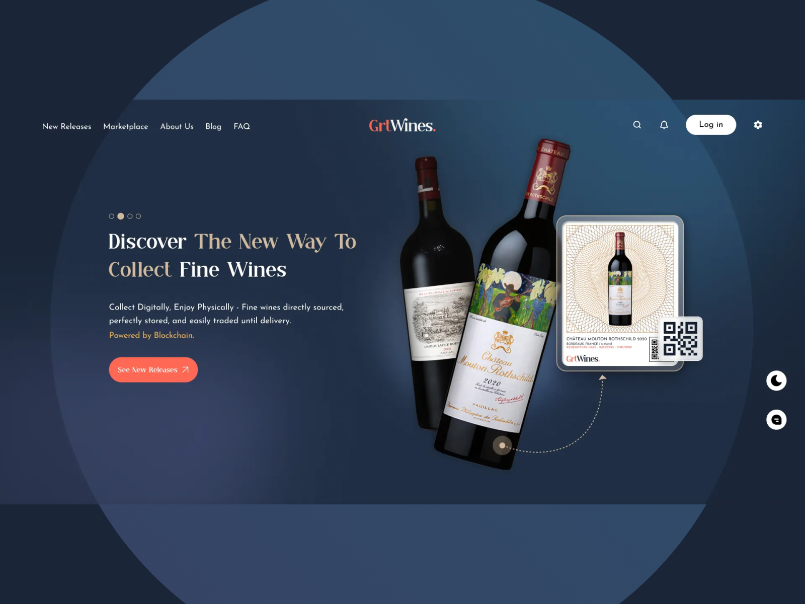 Grtwines Project app branding crypto nft ui web wine