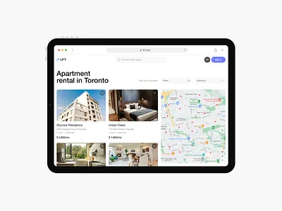 Apartment rental design apartment apartment rental clean design elite apartement house map view marketplace minimal property real estate rent rentals ui website