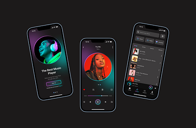 Music Player App app design music neon ui ui design