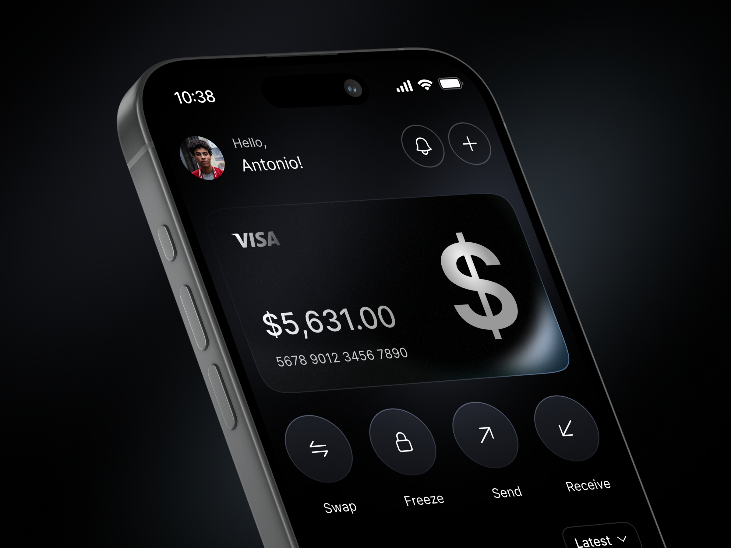 Dark Online Banking App app app design app ui bank app banking app clean design dark dark design dark theme mobile mobile design money app money management online bank transaction transaction app ui ui design user interface visa card