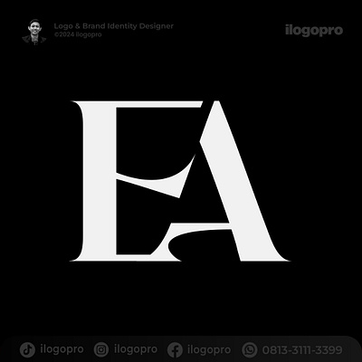 EA branding design ea flat graphic design logo minimal vector