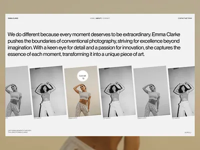 Photography website - about page about about page design minimalistic modern personal photography photography website portfolio portfolio website ui ux webdesign webflow