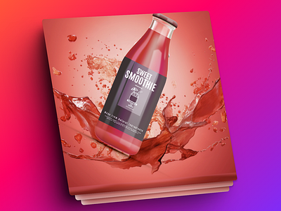 Smoothie bottle packaging design 3d animation branding graphic design logo motion graphics ui