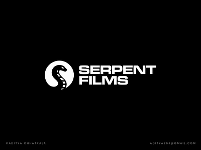 Serpent Films logo design - S and Snake, film, movies, video. bollywood cinema clever film films hollywood letter s logo designer movie movies negative space production reels s logo serpent smart snake studio video videos