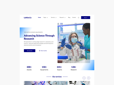 Lab and Science Website design lab medical science ui ui design web website