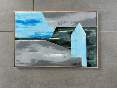 Blue House .., akryl na plátně, 60 x 40 cm, Zdeněk Duroň, 2024