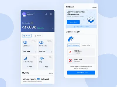 Personal Finance Tracker App expensetracking finance financialdashboard investmenttracking mobile quickinsights ui userfriendlydesign
