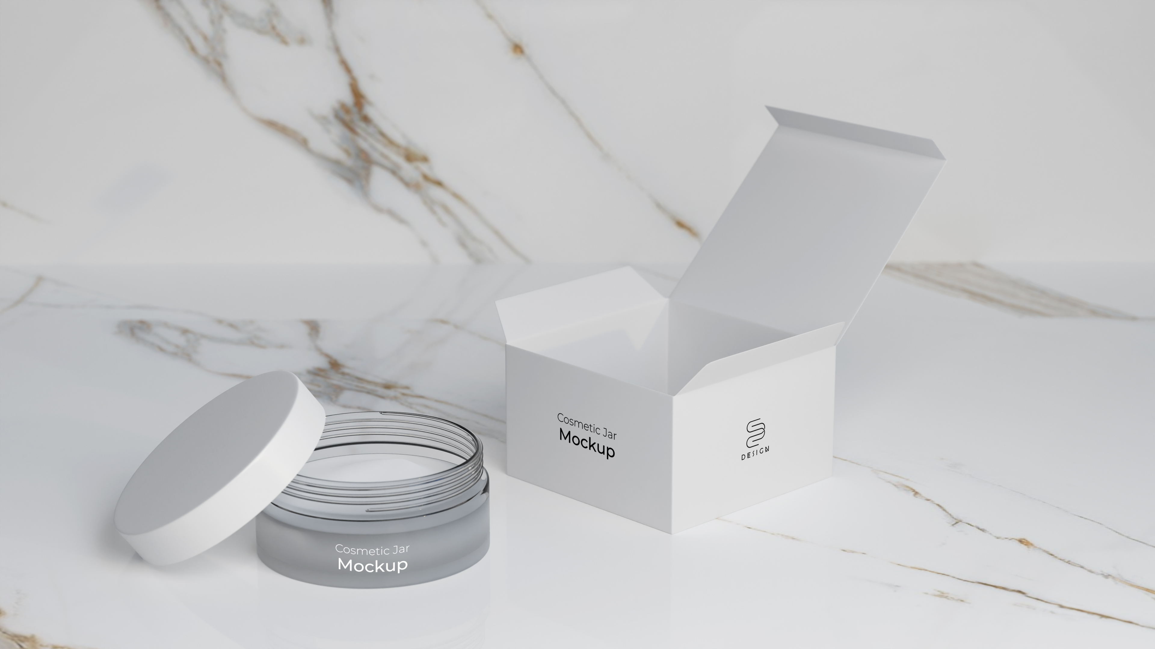Free Cosmetic jar mockup 3d blender box brand identity branding cosmetic cosmetics design download free freebie graphic design jar photoshop product product design psd template visual identity visualization