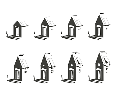 Tiny House animated loop animation illustration motion vector