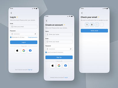 Mobile App - Login & Signup | Verification code app dark design forget password login mobile mobile app mobile login mobile signup onboarding product sign up ui ux