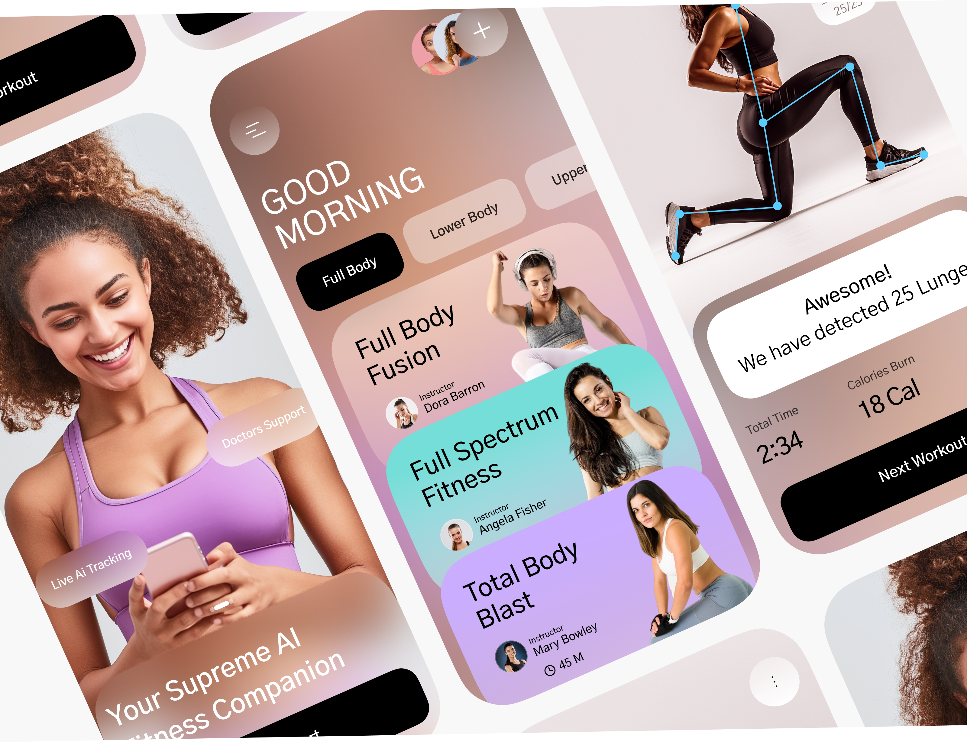 Ai Gym App ai android app cardio design exercise fit fitness gym health ios live mobile mobile app mobile ui sports tracking video weightloss workout