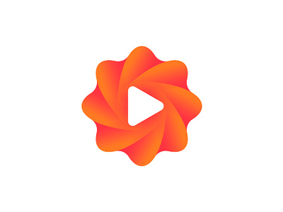 Play logo concept (unused) 3d app icon badge blockchain branding futuristic icon logo modern negative space orange play pro video