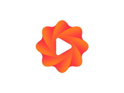 Play logo concept (unused) 3d app icon badge blockchain branding futuristic icon logo modern negative space orange play pro video