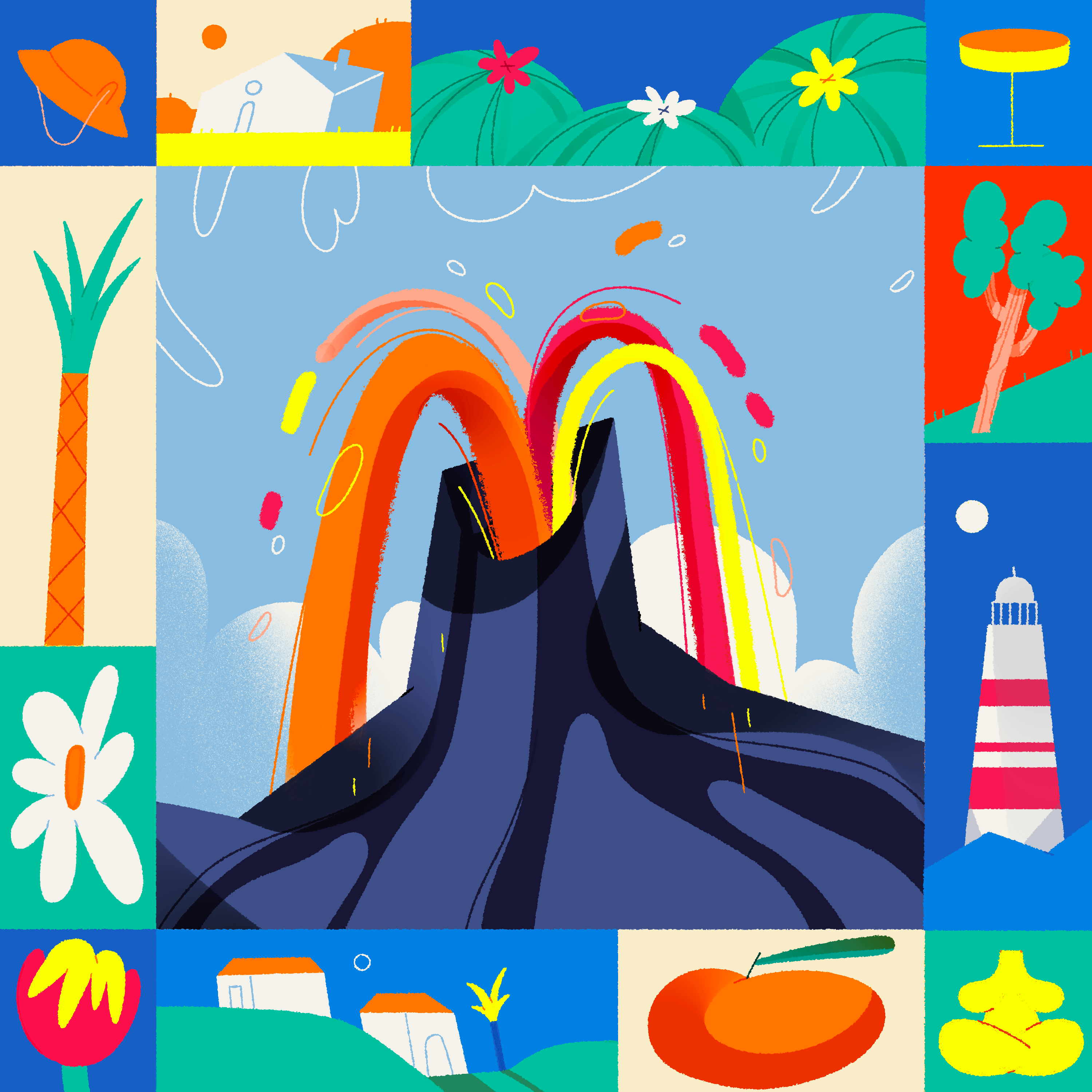 TENERIFE art illustration design artists creative graphic illustration tenerife vulcano