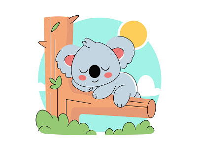 Free Sleeping Koala Illustration animal cute illustration free download free vector freebie illustration koala koala illustration sleeping