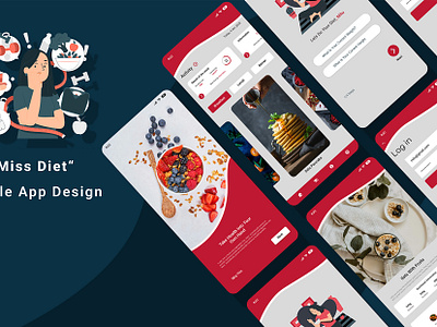Miss Diet Mobile App adobe xd app branding design figma graphic design mobile app mobile ui ui ui design uiux ux