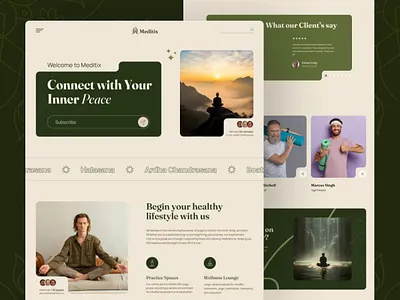 Yoga and Meditation Website Design UI/UX cleandesign holistic healing website design meditation center website design meditationuiux mindfulnessui responsive yoga website design responsivewebdesign spiritual website templates ui wellnesswebdesign yoga and wellness website design yoga blog design yoga instructor website design yoga studio website design yogawebsitedesign
