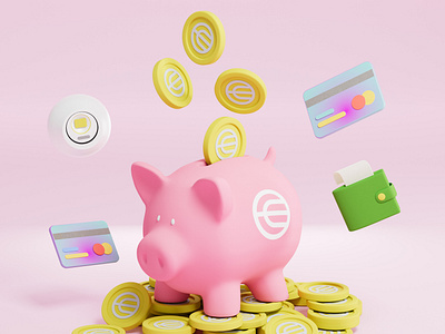 Cryptocurrency Piggy Bank 3D Illustration 3d 3dart blockchain coin crypto cryptocurrency design illustration piggy bank 3d icon piggy crypto bank piggybank ui wld coin worldcoin