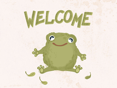 welcome frog branding children illustration cute cute print design frog graphic design illustration logo print vector welcome