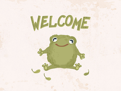 welcome frog branding children illustration cute cute print design frog graphic design illustration logo print vector welcome