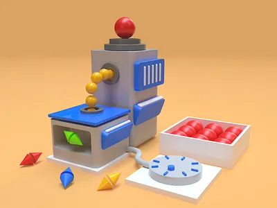 Shape converter machine - 3D illustration 3d animation best branding color colors flat graphic design illustration illustrator mesh minimal motion graphics trending typography ui uiux vector design web website