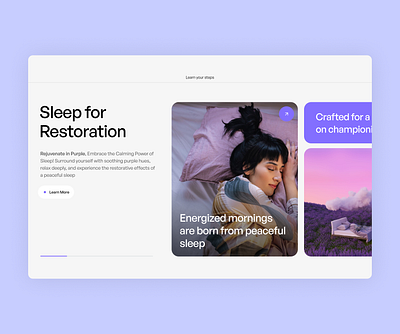 Sleep Promoting Section agency branding design health illustration landingpage ui ux