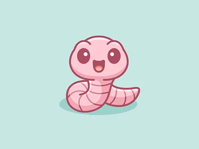 Cute Worm adorable character baby caterpillar character cute character cute mascot cute worm earthworm happy illustration kawaii mascot kids larva little worm mascot small worm soft pastel worm cartoon worm character worm mascot