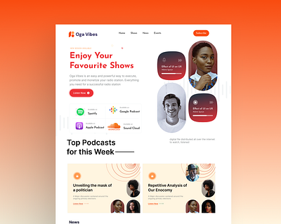 Oga Vibes Radio station branding ui