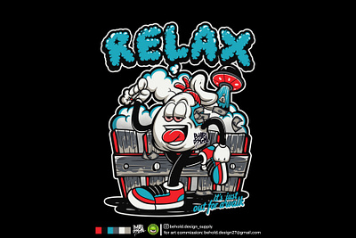 RELAX art artwork cartoon clothing design graphic design illustration logo merch