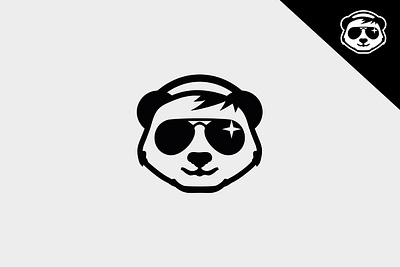 Panda Music Logo black panda logo brand cool panda logo geek panda illustration logo logo design logo panda animal logotype music panda panda panda logo sound panda